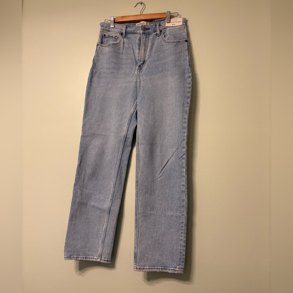 Abercrombie & Fitch Light Blue Straight Leg Jeans- size 8 long